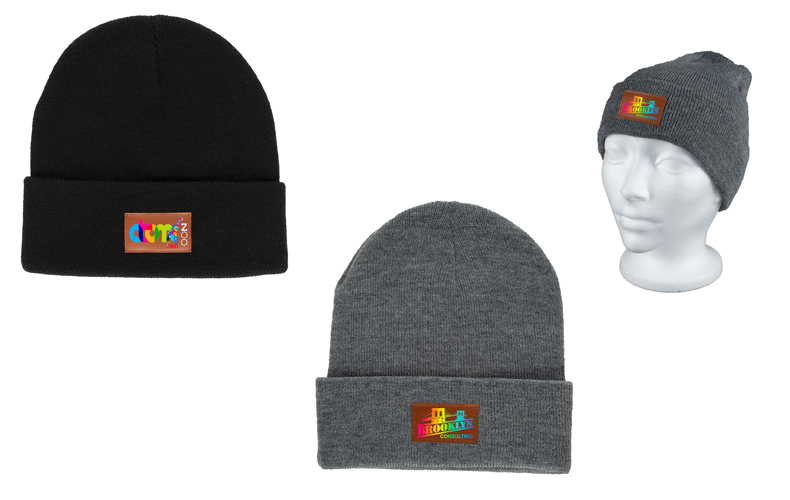 Fashion and Performance Knit Cuffed Beanie with Patch Fashion and Performance Knit Cuffed Beanie with Patch